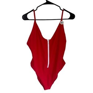 Red one piece swimsuit